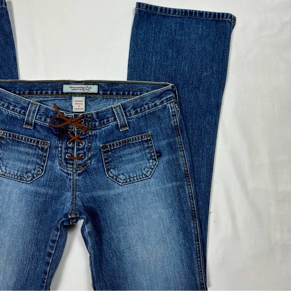 SOLD Vintage 90’s Abercrombie & Fitch Lace Up Low Rise Jeans - Picture 4 of 8